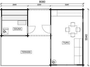 Rantasauna 25m2 Taivassalo 1 pohjakuva